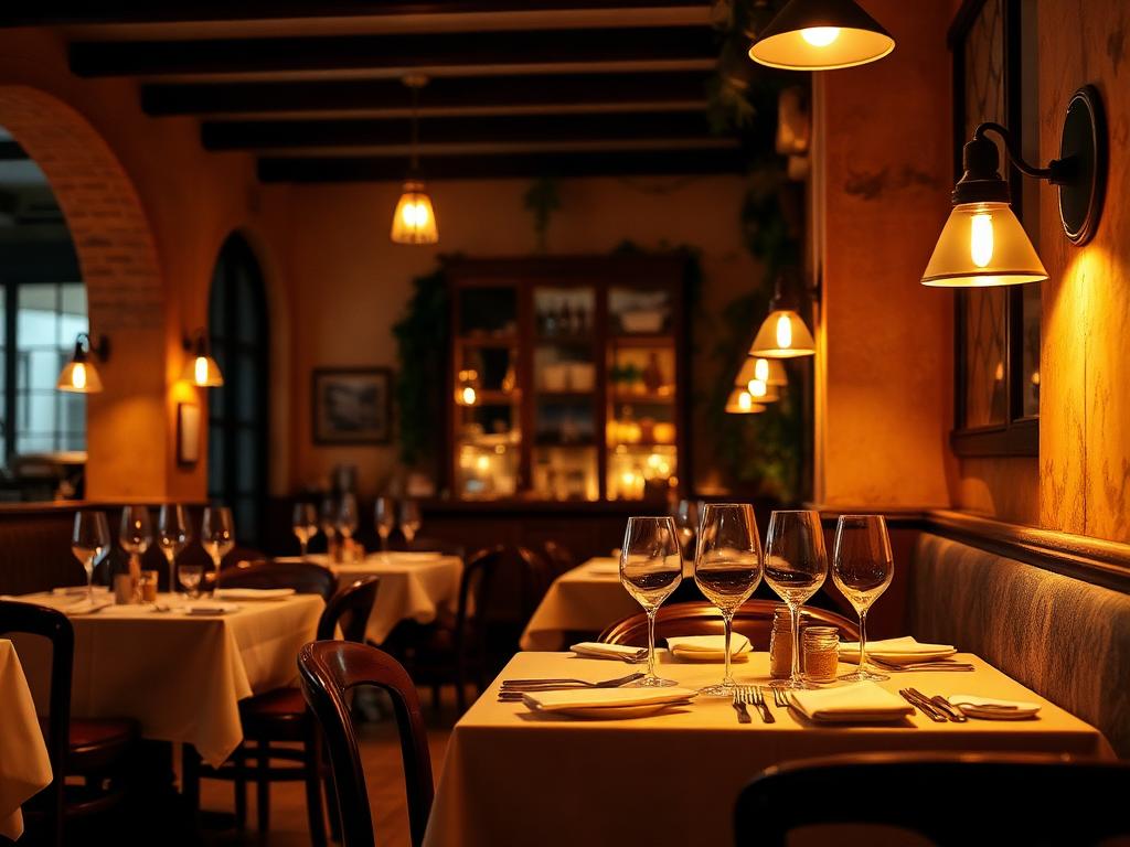 Anteprima sito Business per un ristorante: sala apparecchiata